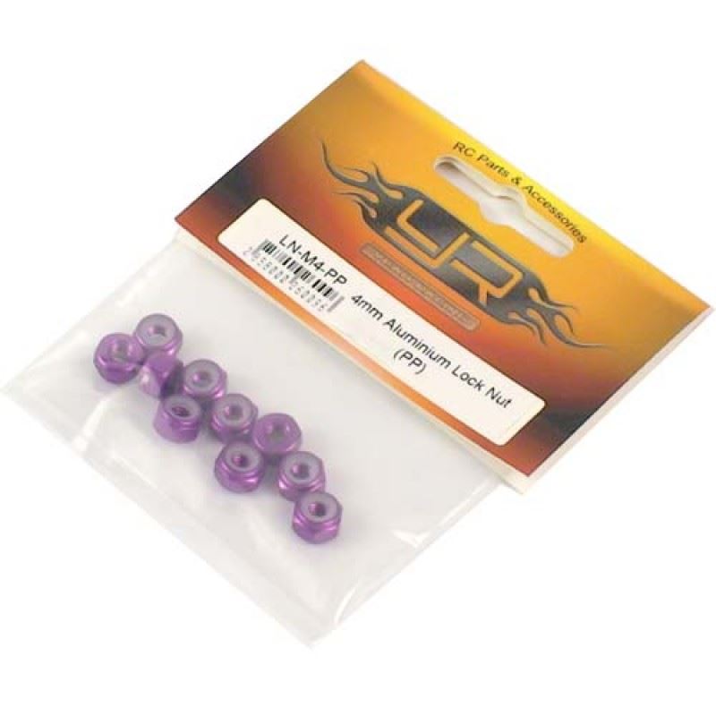 Yeah Racing 4mm Aluminium Lock Nut (PP)