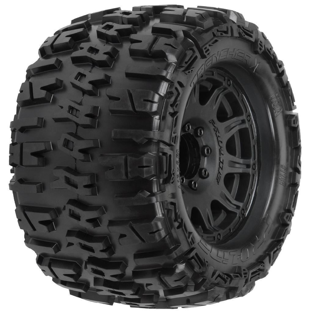 Proline 1/8 Trencher X F/R 3.8In Mt Tires Mounted 17mm Blk Raid (2)