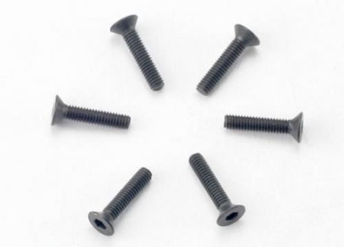 TRAXXAS Screws, 2.5x12mm countersunk machine (hex drive) (6)