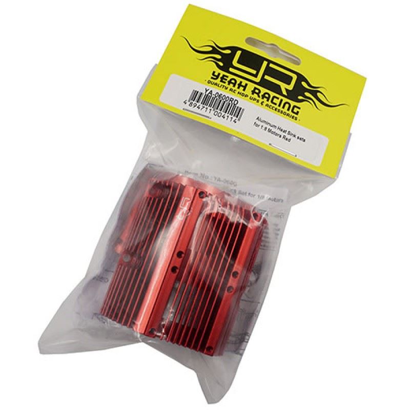 Yeah Racing Aluminum Heat Sink for 1:8 Motors Red