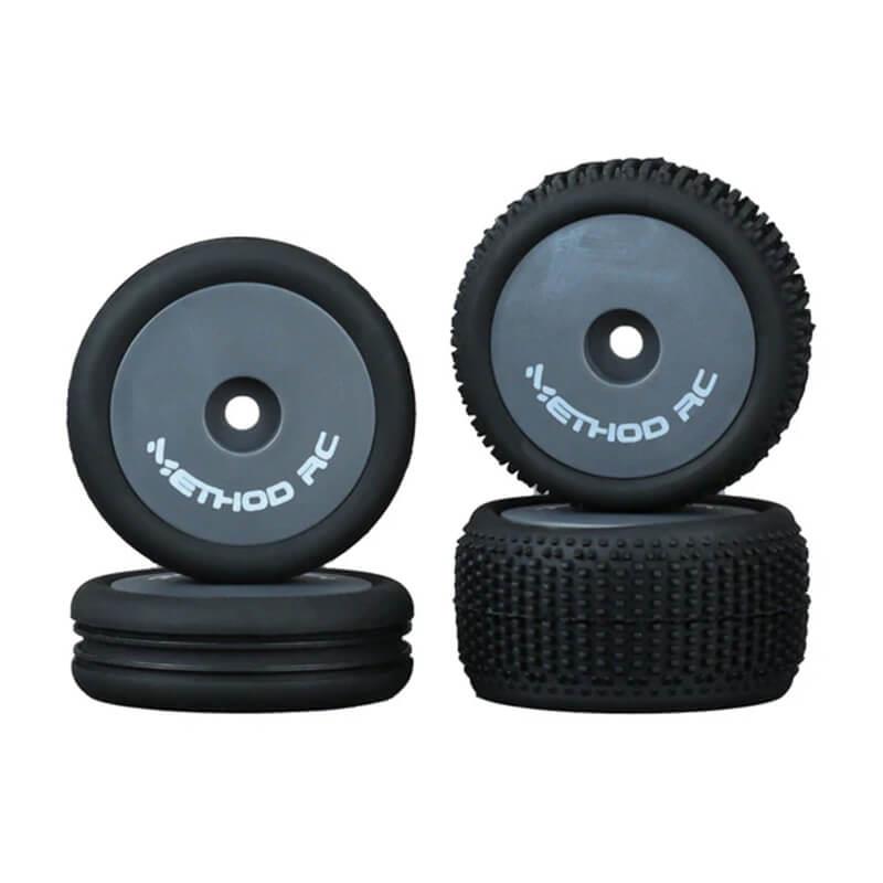 Method Nitragrip 1/24 Buggy Tyres F/R On 7Mm Hex Green (4)
