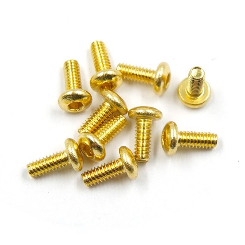 Yeah Racing Stainless Steel Gold Coated Hex Socket Button Head Machine Screw (M2X5Mm) 10Pcs