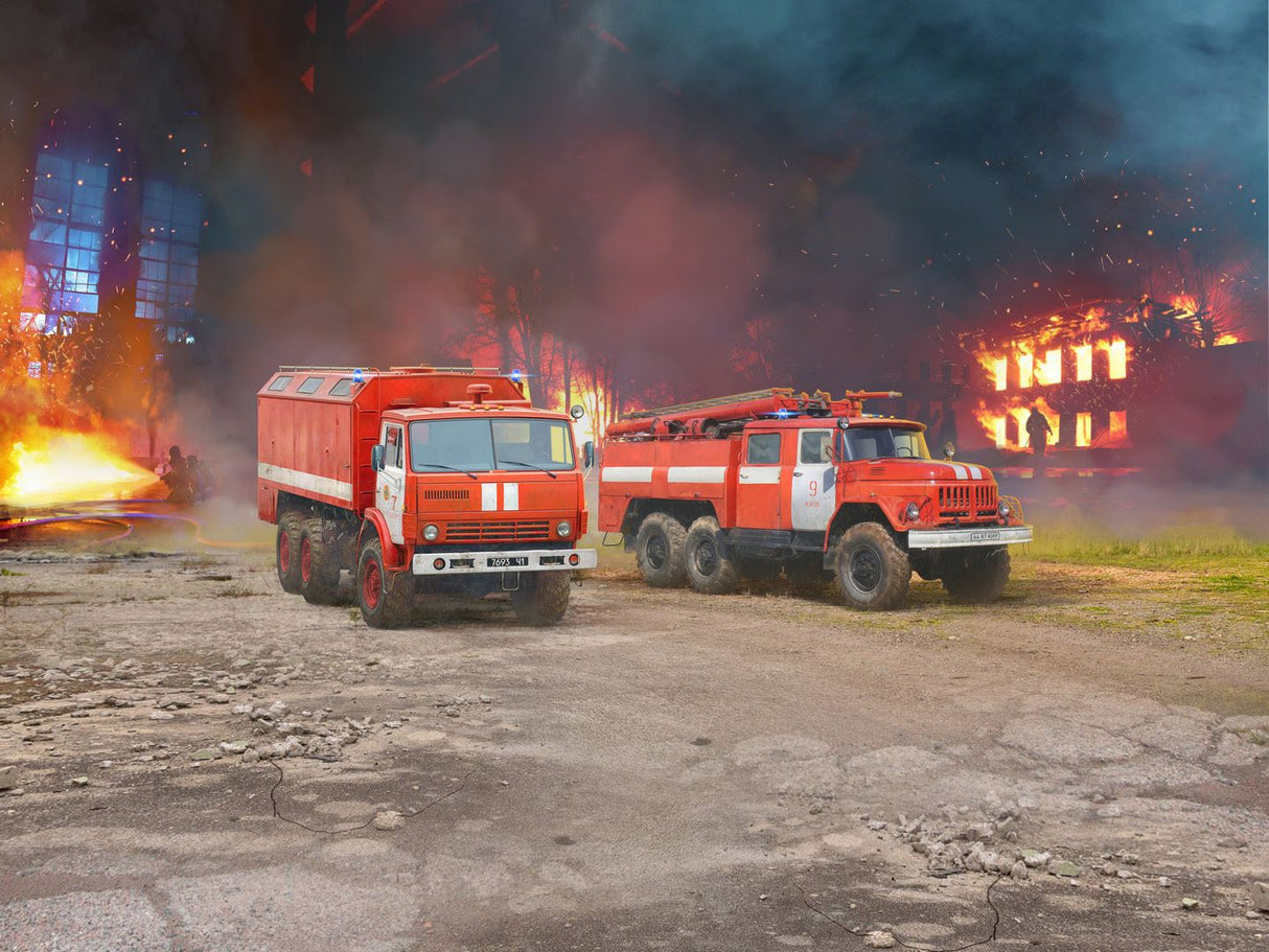 Icm Fire Trucks Of Ukraine, Ac-40-137A & Ar-2 (Set Of 2)