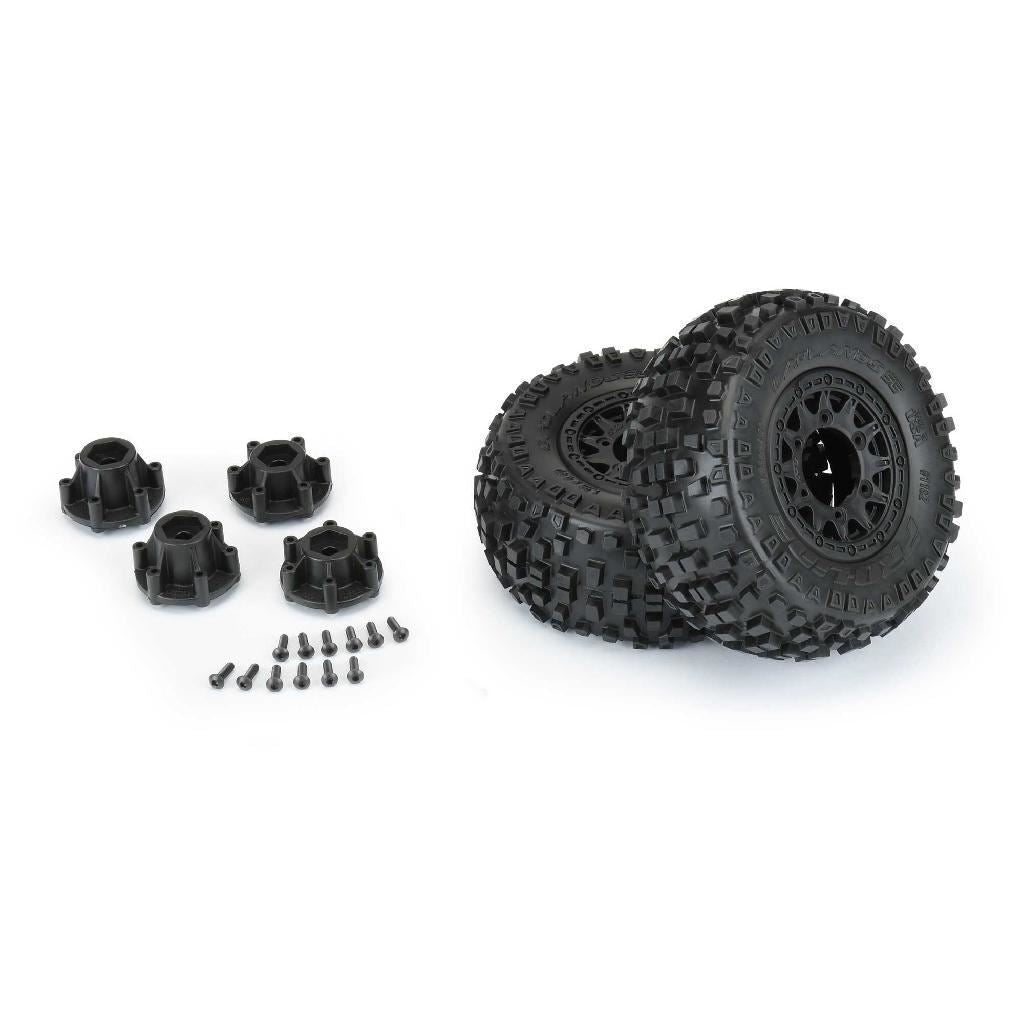 Proline 1/10 Badlands Front/Rear 2.2In/3.0In Sc Mounted 12mm Black Rai