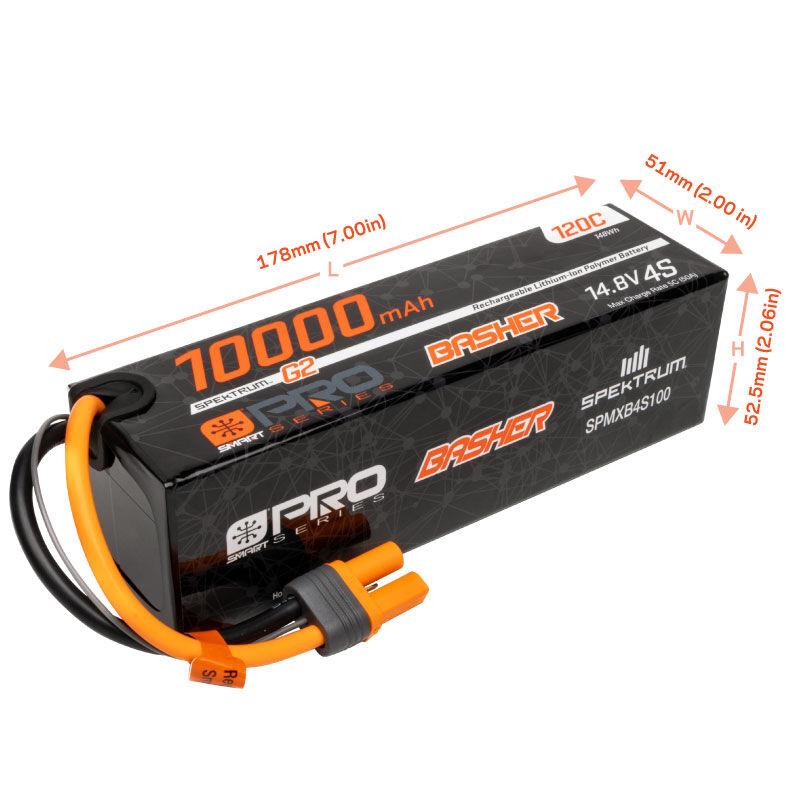 Spektrum 14.8V 10000mAh 4S 120C Smart G2 Pro Basher LiPo: IC5