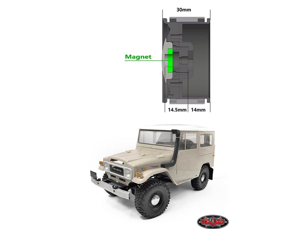 RC4WD ANALOG 1.9'' ALUMINUM CAP WHEELS (BLACK)