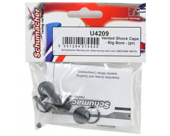 Schumacher Vented Big Bore Shock Caps - 1 Pair