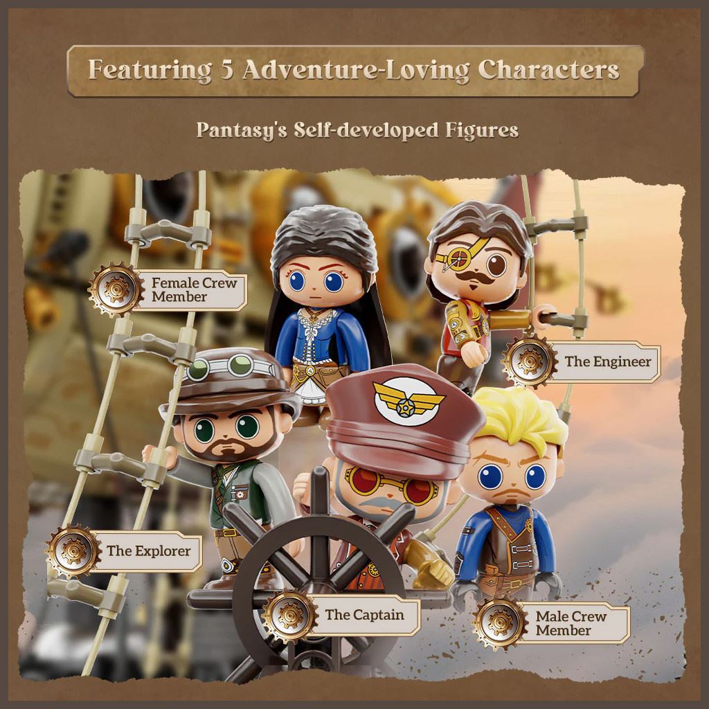 Pantasy Steampunk Airship - 1949 Pcs