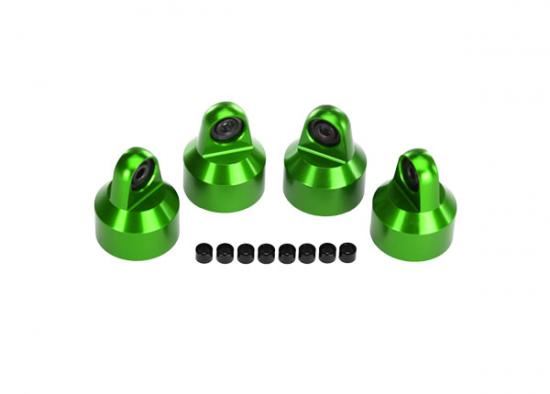 TRAXXAS Shock caps, alum (Green-anodised), GTX shocks (4)