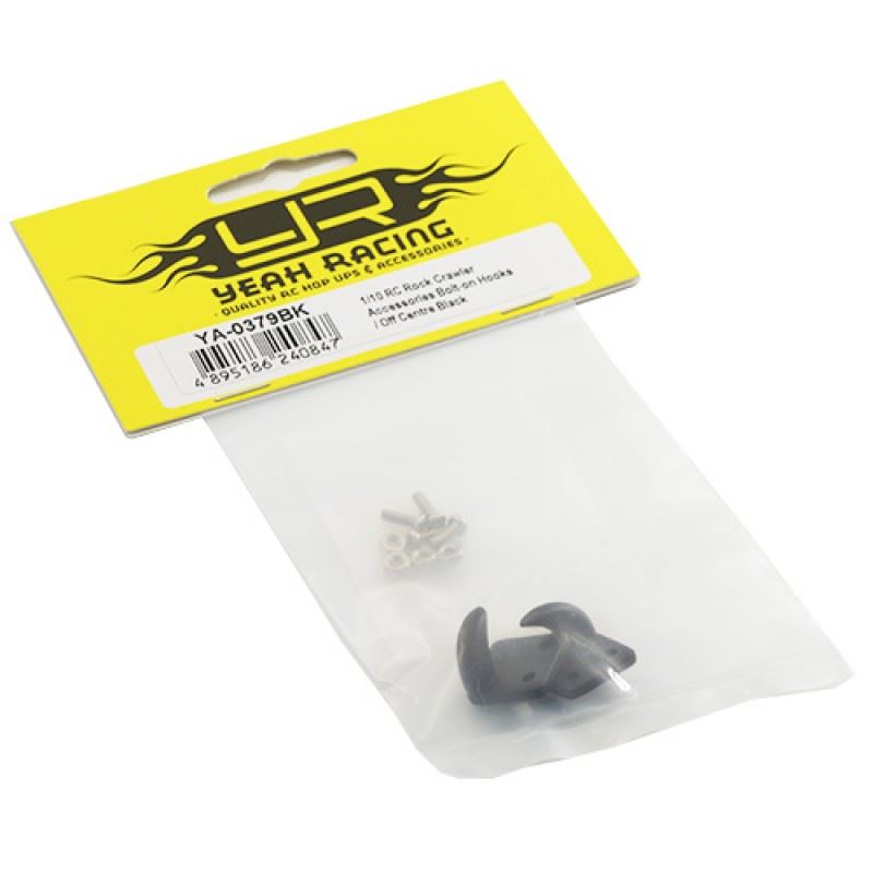 Yeah Racing 1/10 RC Rock Crawler Accessories Bolt-on Hooks / off Centre Black