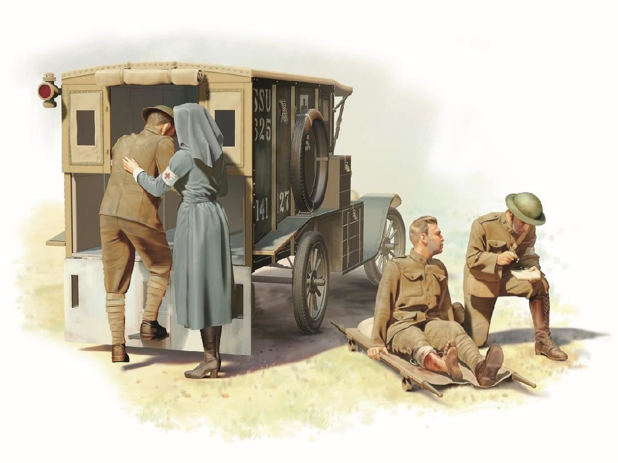 Icm Model T 1917 Ambulance With Us Medical Personnel