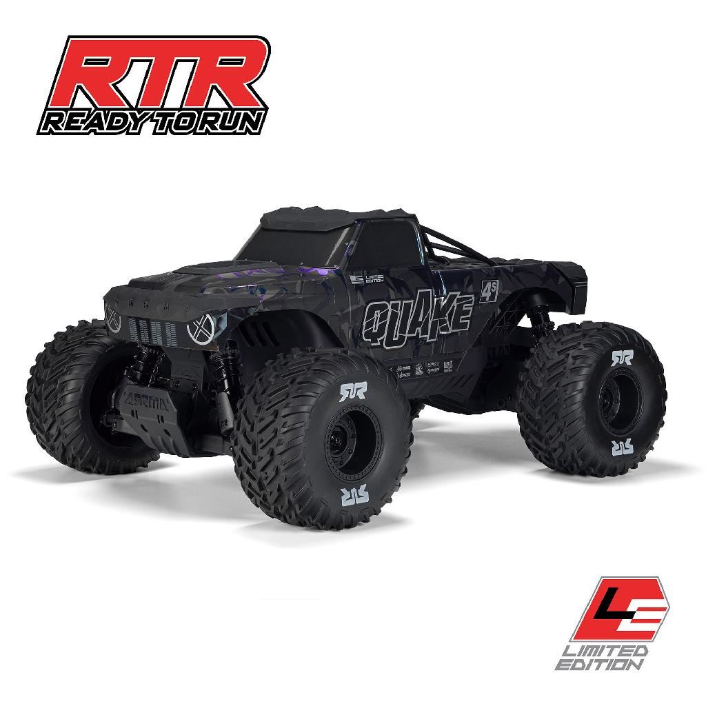 Arrma 1/8 Quake 4S Dsc 4X4 Rtr Monter Truck, Le Black/Pearl