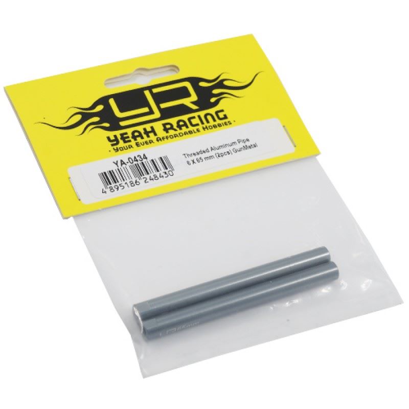 Yeah Racing Threaded Aluminum M3 Link Pipe 6x65mm 2pcs GunMetal