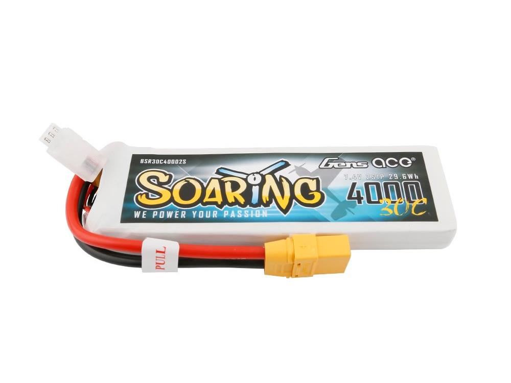 Gens Ace Li-Po 2S 7.4V 4000mAh 30C Soaring with XT90