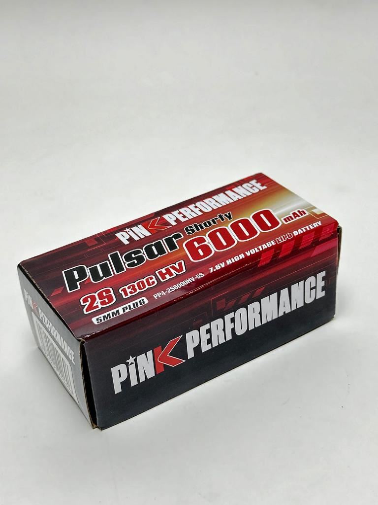 Pink Pulsar Shorty Lipo 2S 7.6V-6000-130C (5Mm) 96.5X47.7X26Mm 225G