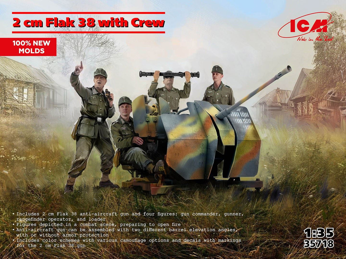 Icm Flak 38 With 4 Crew Figures