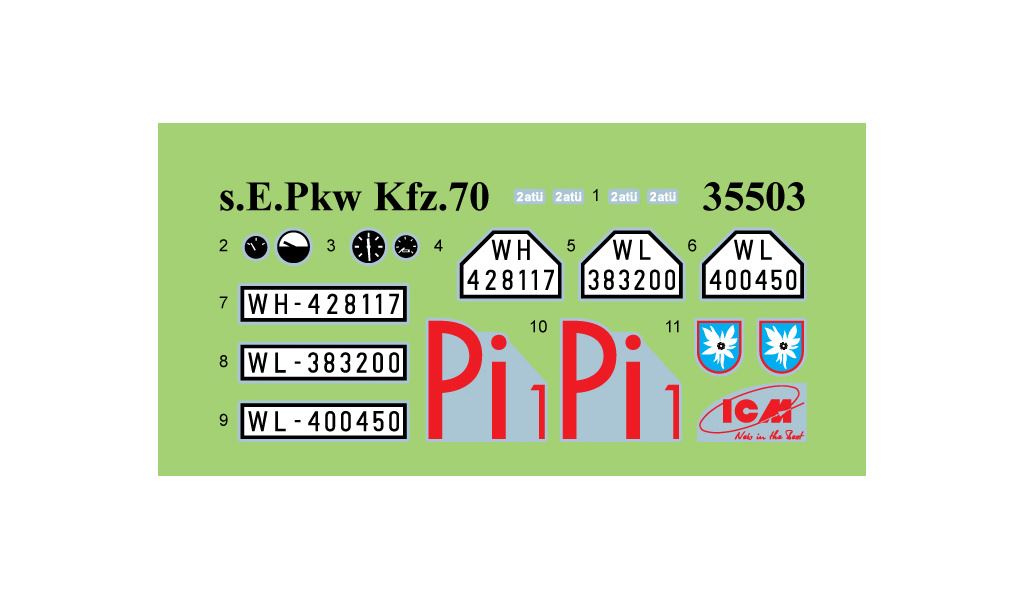Icm S.E.Pkw Kfz.70 With Zwillingssockel 36, Wwii German Military Vehicle