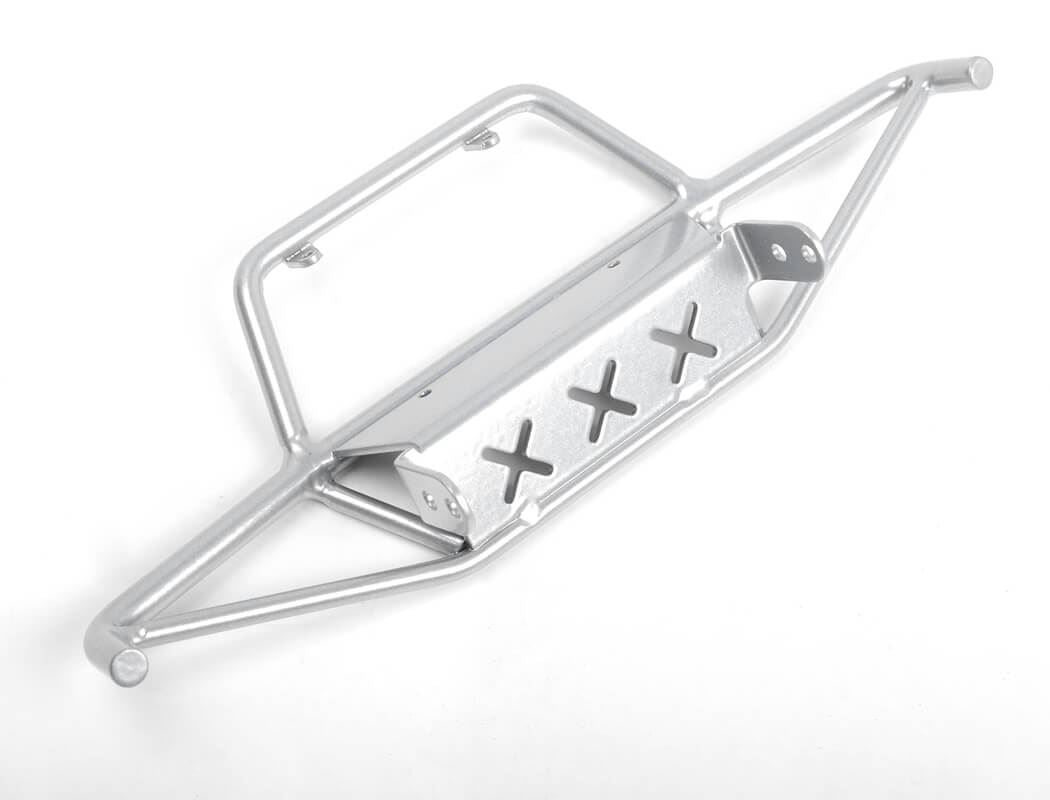 RC4WD TRI-X STEEL STINGER FRONT BUMPER W/ LIGHTS FOR VANQUISH VS4-10 ORIGIN BODY (SILVER)