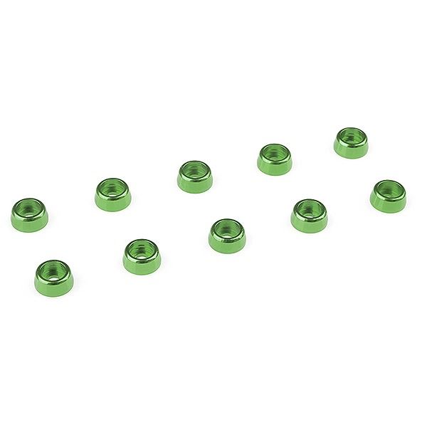 Corally Aluminium Washer For M2 Socket Head Screws Od=6mm Green 10Pcs