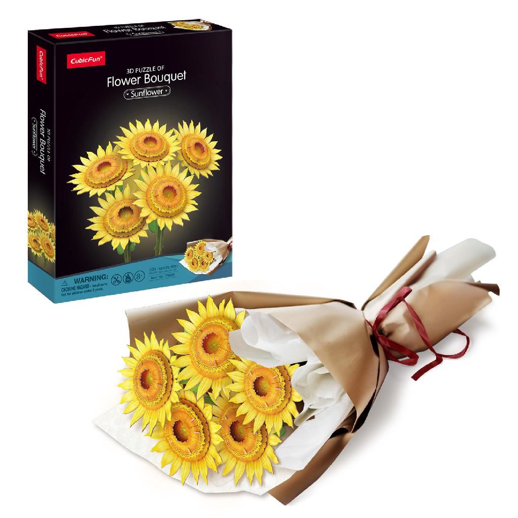 Cubicfun Sunflower Flower Bouquet (209 Pieces)