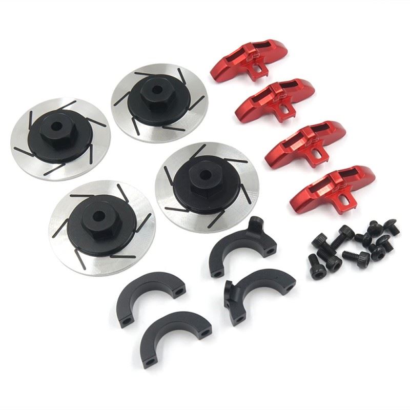 Yeah Racing Aluminum Brake Disk Wheel Hex Adapter for Tamiya CC02 Red