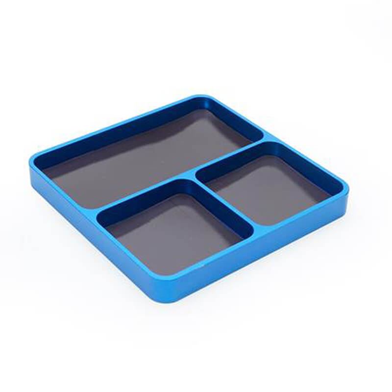 Fastrax Aluminium Square Magnetic Maintenance Tray 98X98Mm Blue
