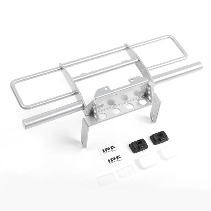 RC4WD OXER STEEL FRONT WINCH BUMPER W/ IPF LIGHTS FOR VANQUISH VS4-10 ORIGIN BODY (SILVER)
