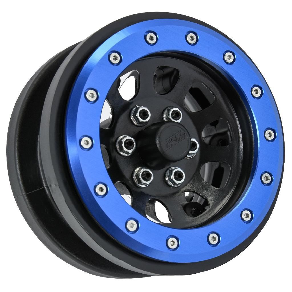 Pro 1/6 Steelies Stamped Steel 2.9In Dual Offset Scx6 Wheels Blue