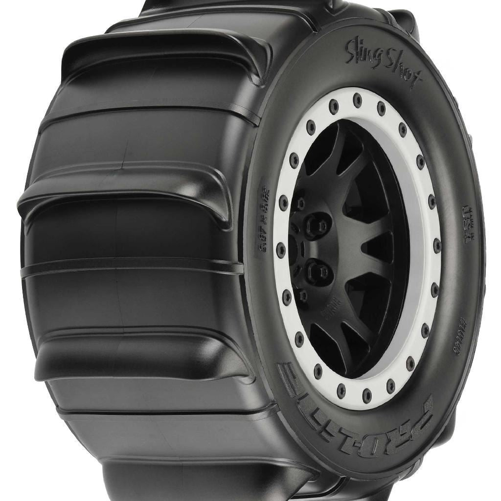 Proline 1/5 Sling Shot Pro-Loc F/R 4.3In X-Maxx Mtd 24mm Blk/Gry Impu