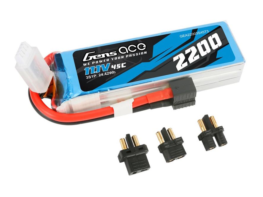 Gens Ace Li-Po 3S 11.1V 2200mAh 45C Soaring with EC3/XT60/T-Type