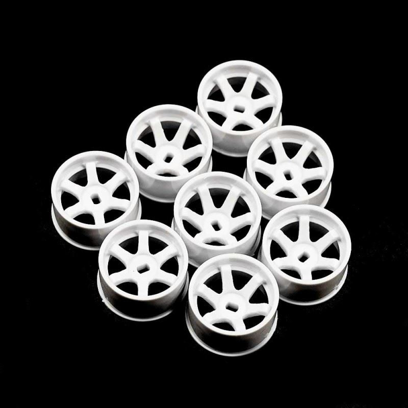 Yeah Racing Plastic Wide Rim Set (Offset 0 +1 +2 +3) White For 1/28 AWD Mini-Z