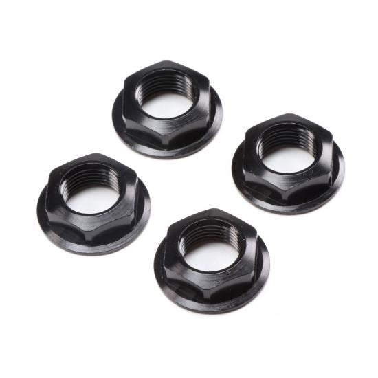 Losi 17mm Flanged Wheel Nut - Black (4): Super Rock Rey