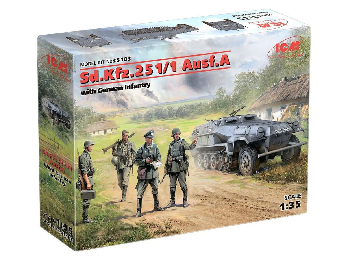 Icm Sd.Kfz.251/1 Ausf.A With 4 German Infantry Figures