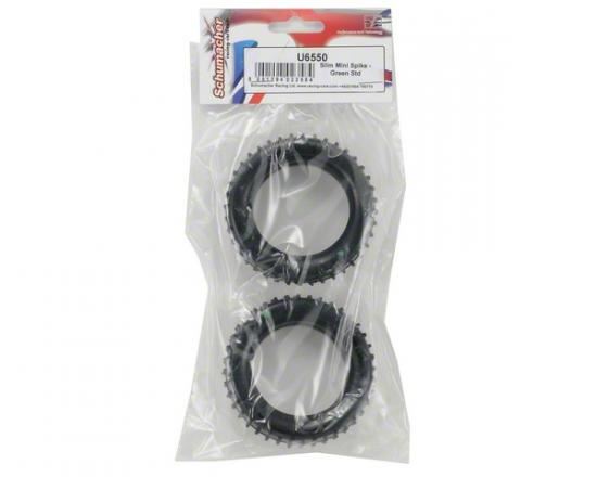 Schumacher Mini Spike Standard Slim Buggy Tyres - Green - 1 Pair