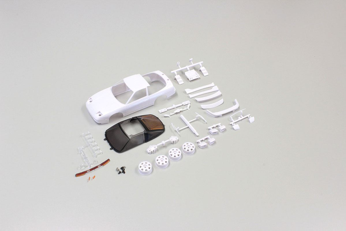 Bodyshell Nissan 180Sx Mini-Z + 4Wd Rims (White Body)