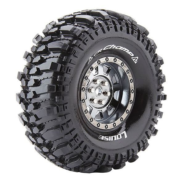 LOUISE RC CR-CHAMP 1/10 SUPER SOFT CHROME BLACK HEX 12MM