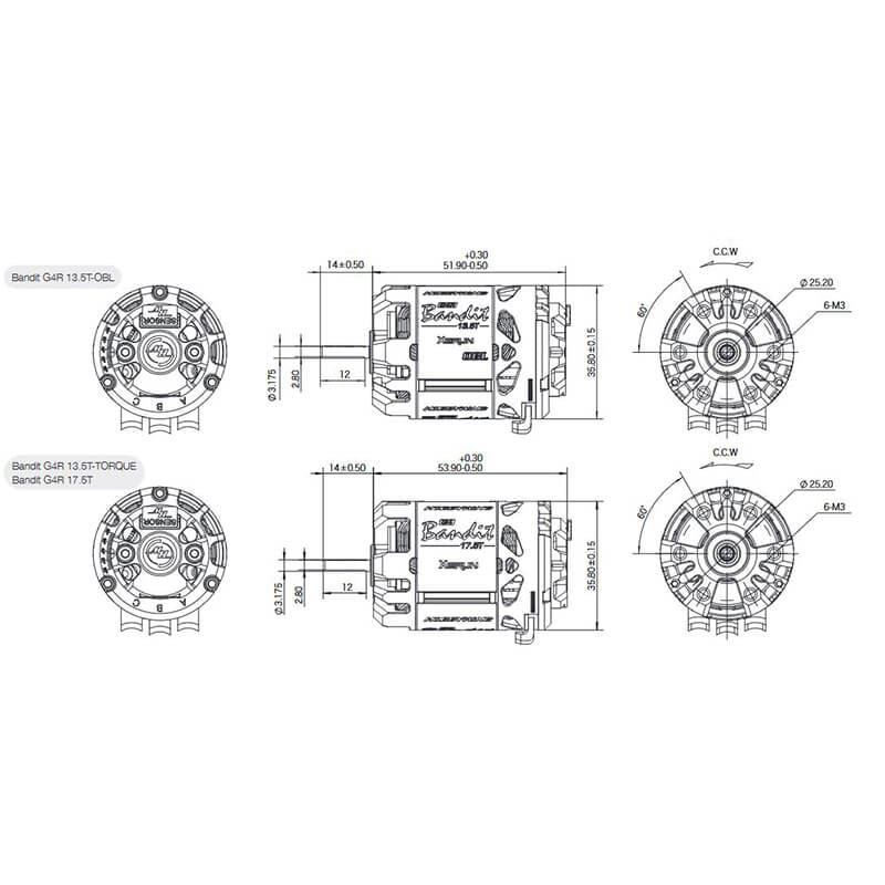 Hobbywing Xerun Bandit 13.5T Black G4R Torque Motor