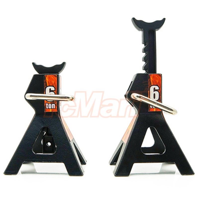Yeah Racing 1/10 RC Rock Crawler Accessory Height adjustable 6 Ton Jack Black 2pcs