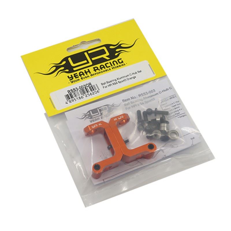 Yeah Racing Ball Bearing Aluminum C-Hub Set For HPI RS4 Sport3 Orange