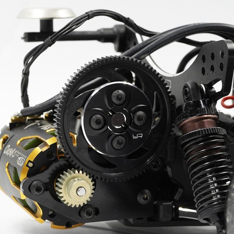 Yeah Racing Aluminum Spur Gear Support Plate Type-F For 1/10 Drift Black