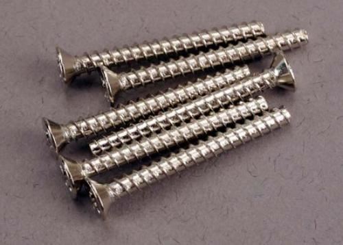 TRAXXAS Screws, 3x28mm countersunk self-tapping (6)