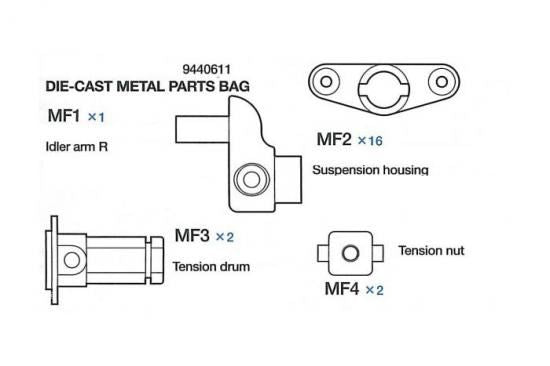Tamiya Die Cast Parts Bag For 56022