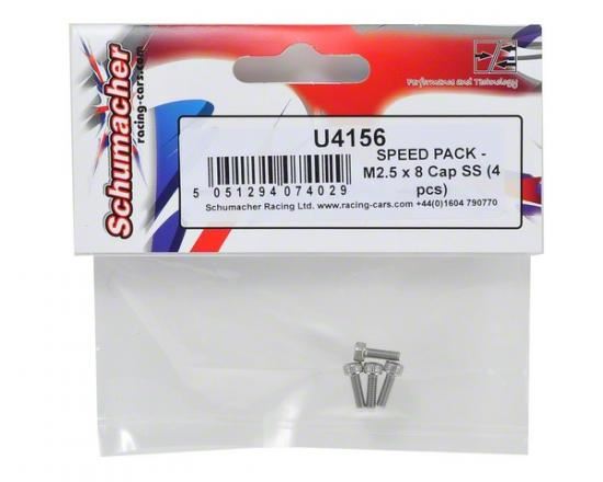 Schumacher SPEED PACK - M2.5 x 8 Cap SS (4 pcs)