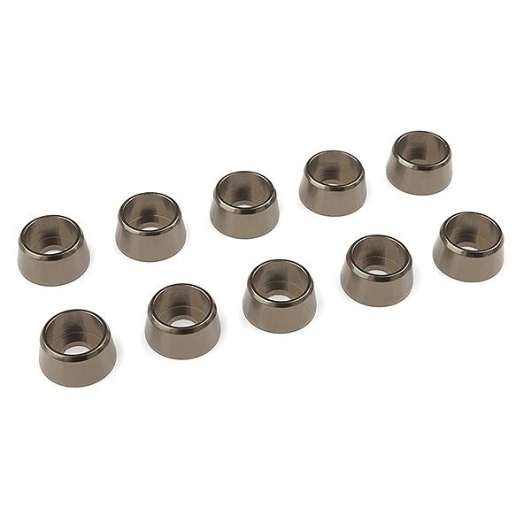 Corally Aluminium Washer For M4 Socket Head Screws Od=10mm Gun Metal 10Pcs