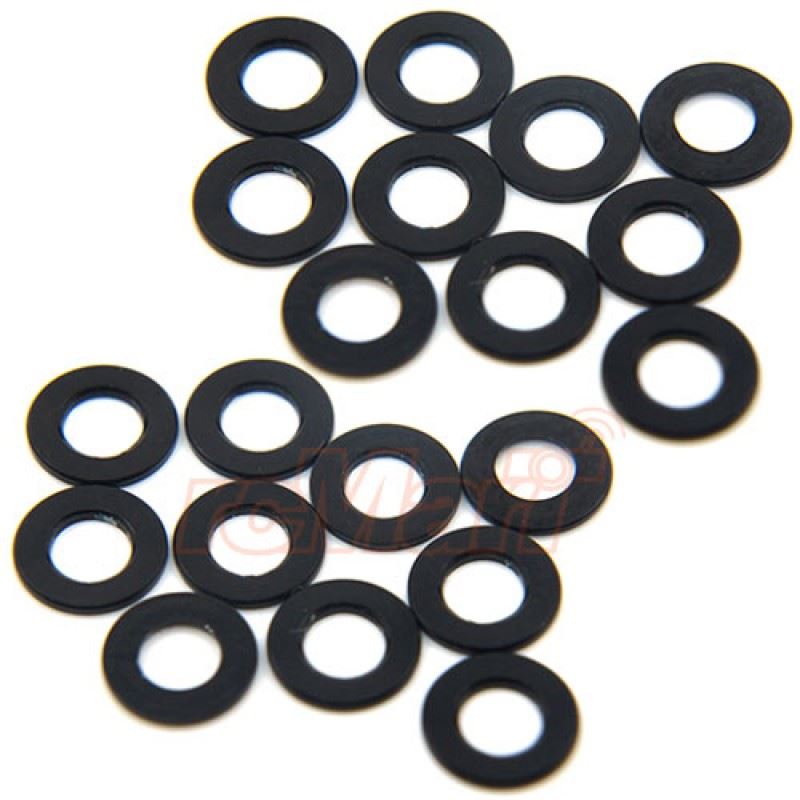 Yeah Racing Aluminum M3 Flat Washer 0.5mm 20pcs Black