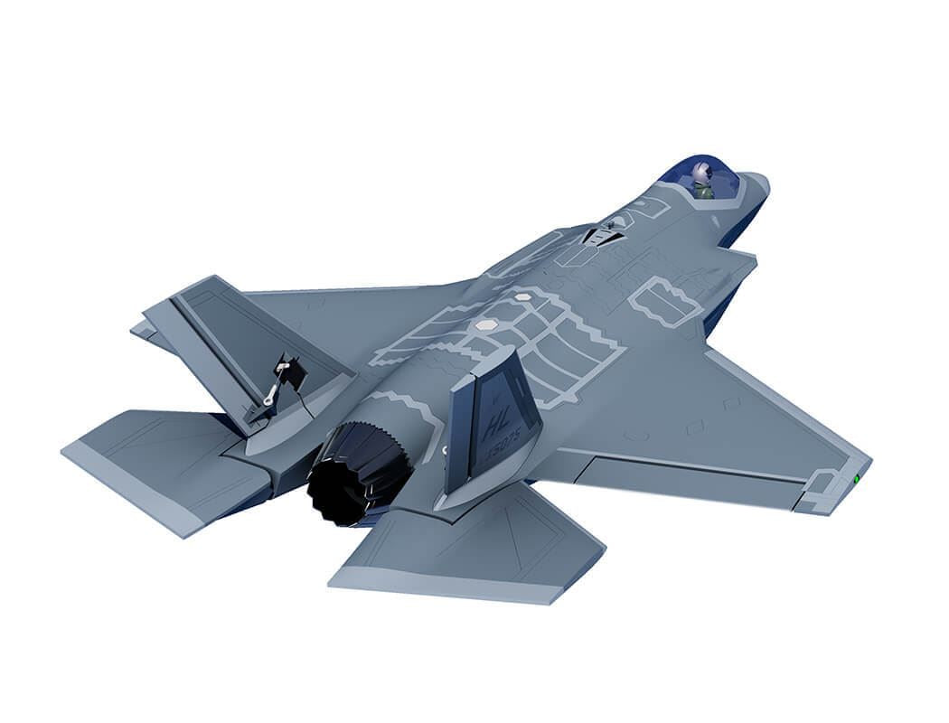 Xfly 64Mm F-35 Lightning Edf 750Mm No Retract Without Tx/Rx/Batt