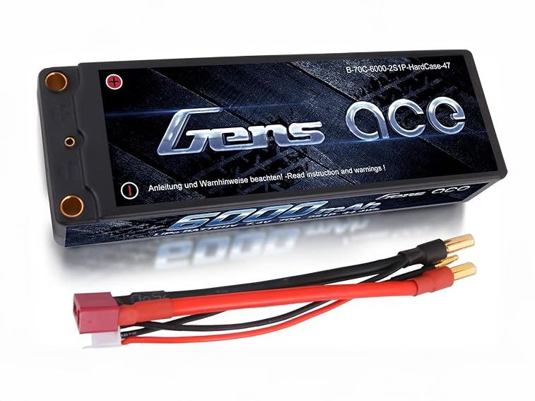 Gens Ace Li-Po Car Hard Case 2S 7.4V 6000mAh 70C 5mm