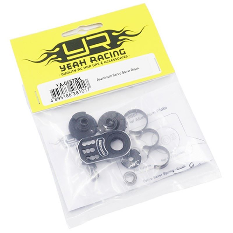 Yeah Racing Aluminum Plate Servo Saver Black