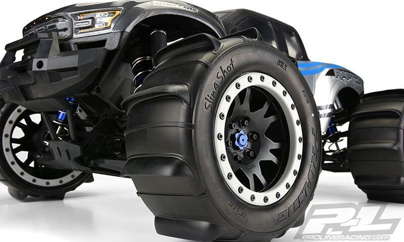 Proline 1/5 Sling Shot Pro-Loc F/R 4.3In X-Maxx Mtd 24mm Blk/Gry Impu