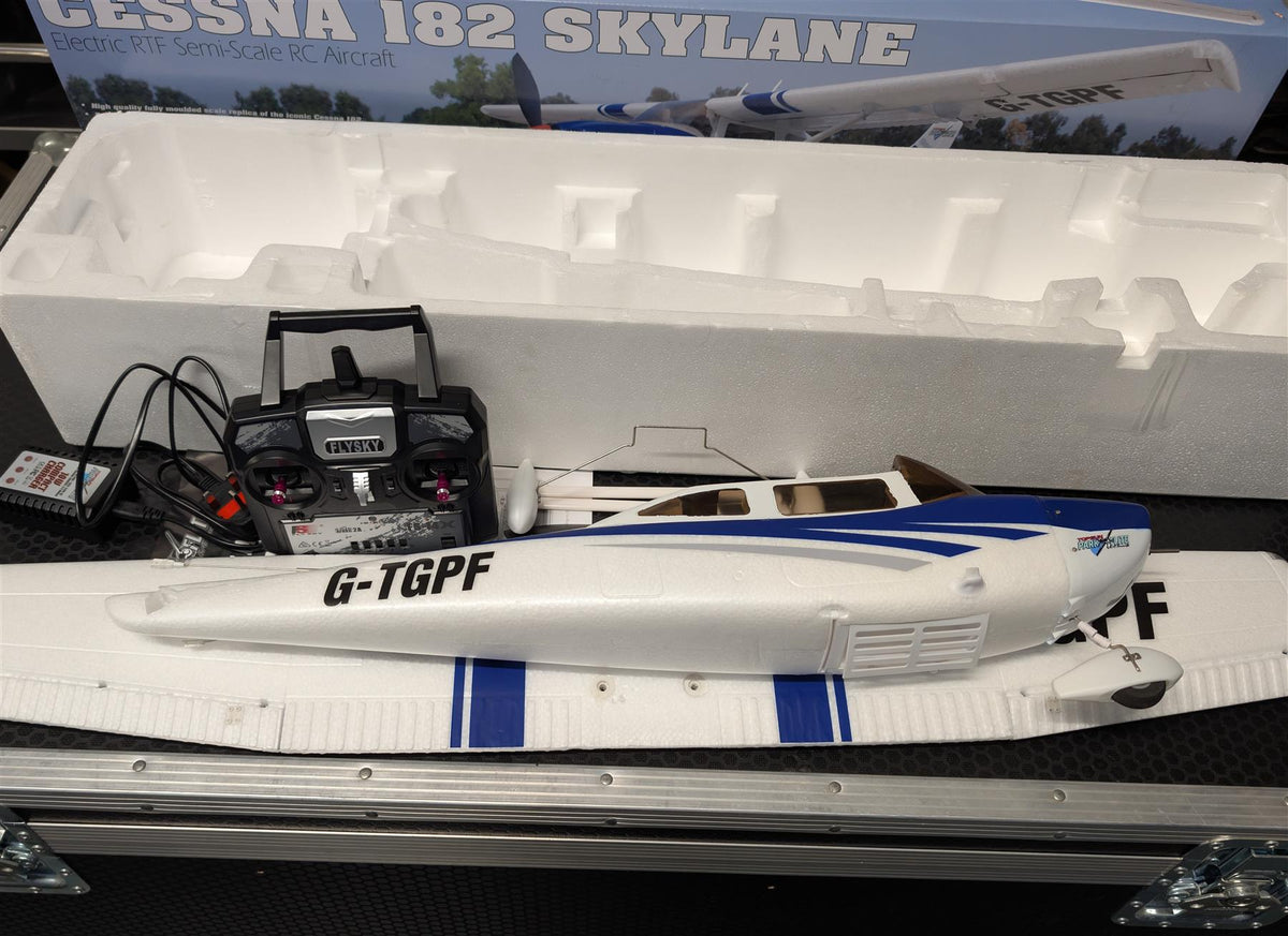 TOP GUN PARK FLITE CESSNA 182 SKYLANE RTF MODE 2 - BLUE - GRADE C